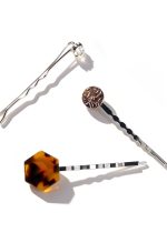 SET 3 HEBILLAS STRASS, CIRCULO Y CAREY