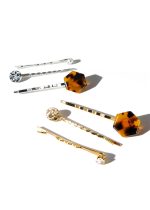 SET 3 HEBILLAS STRASS, CIRCULO Y CAREY - Imagen 4