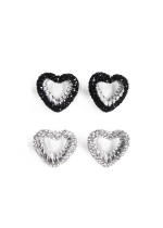 AROS CORAZON METALIZADO CON STRASS