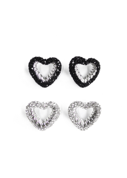 AROS CORAZON METALIZADO CON STRASS