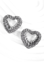 AROS CORAZON METALIZADO CON STRASS - Imagen 2