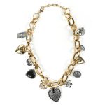 COLLAR CADENA CHARMS INSECTOS Y CORAZONES
