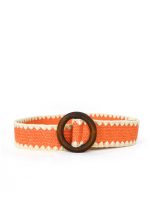 CINTO RAFIA ELASTIZADO HEBILLA CIRCULAR MADERA - Imagen 8