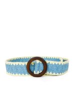 CINTO RAFIA ELASTIZADO HEBILLA CIRCULAR MADERA - Imagen 5