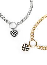 COLLAR MULTICADENAS DIJE CORAZON AJEDREZ - Imagen 3