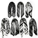 PACK x10 PAÑUELOS ESTAMPADOS NEGRO Y BLANCO 70 X 70 CM ($2.500 c/u)
